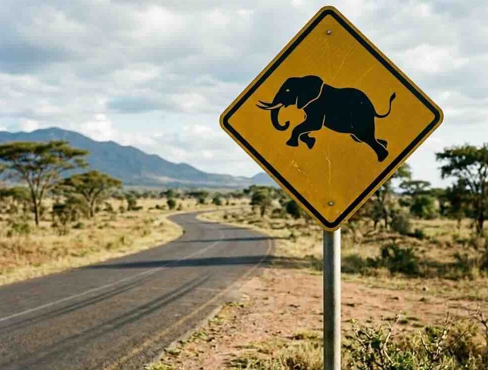aviso de los elefantes que aparecen sin aviso previo